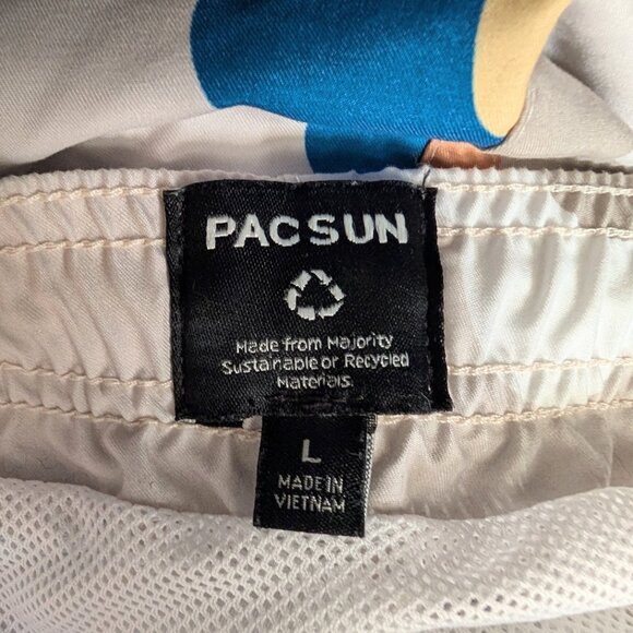 Men's PacSun Light Gray Daisy‎ Print Swim Trunks 6" Inseam Size L Relaxed - Picture 15 of 15
